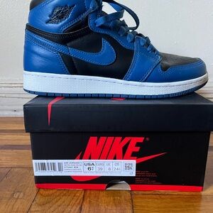 Nike Air Jordan 1 Retro High OG GS - Marina Blue/Black-White - Size 6.5